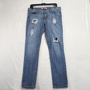 Goodtime Denim Mens Distressed Straight Leg Jeans Blue Size 13 Made in USA 33x31